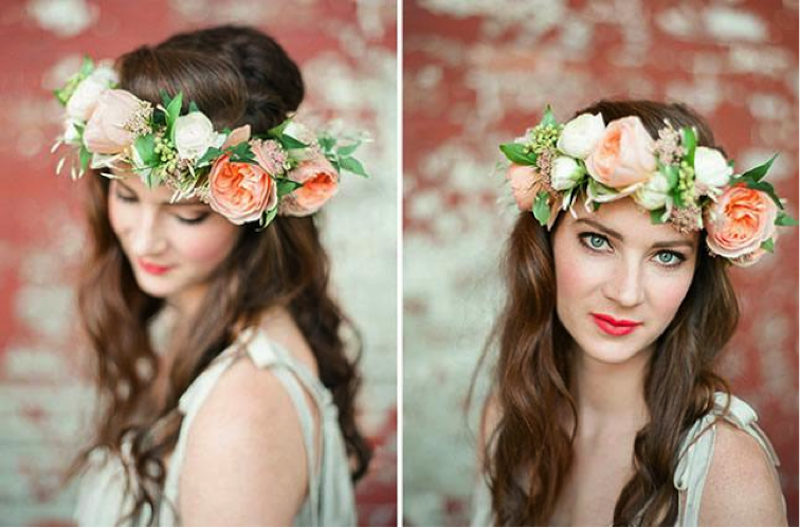Wedding hairstyles: Beautiful floral crowns for boho brides