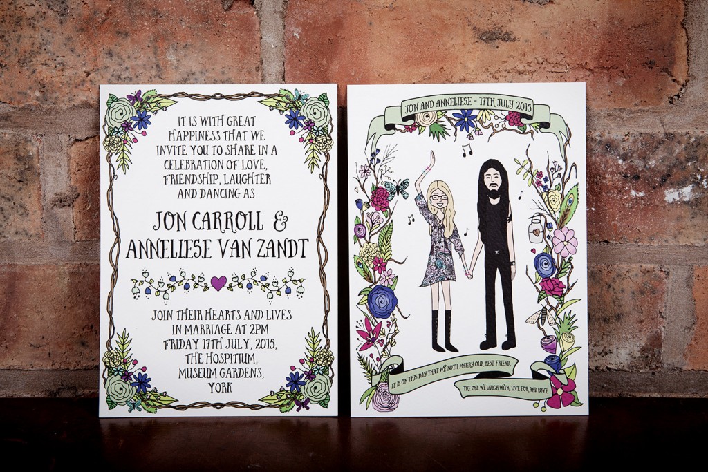 Custom portrait illustration wedding invite Etsy