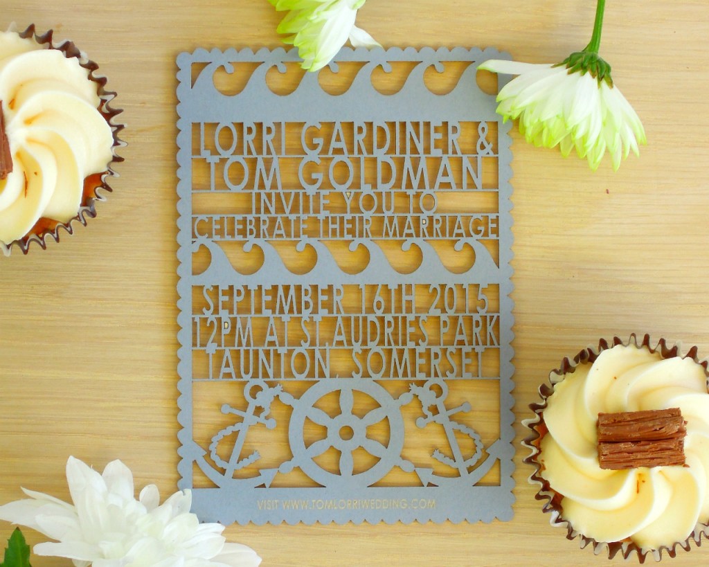 Lasercut nautical wedding invite Etsy