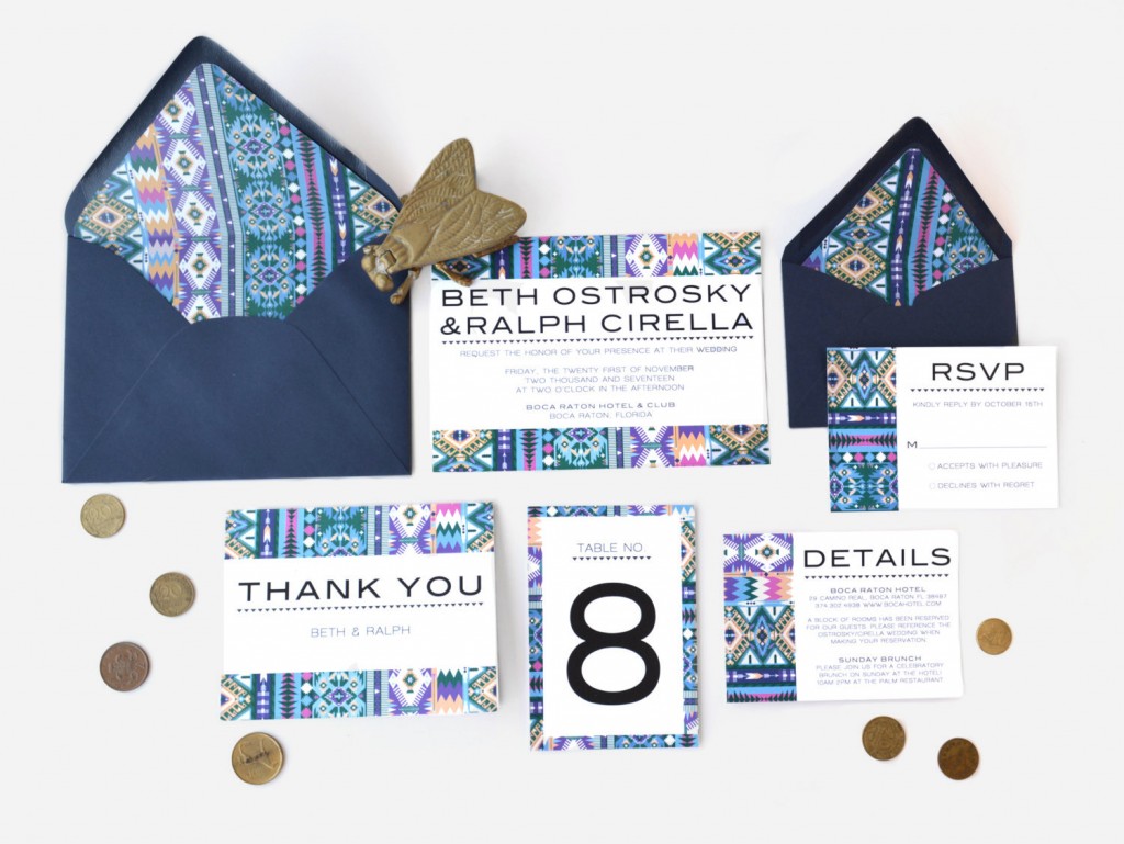 Modern southwestern wedding invitation