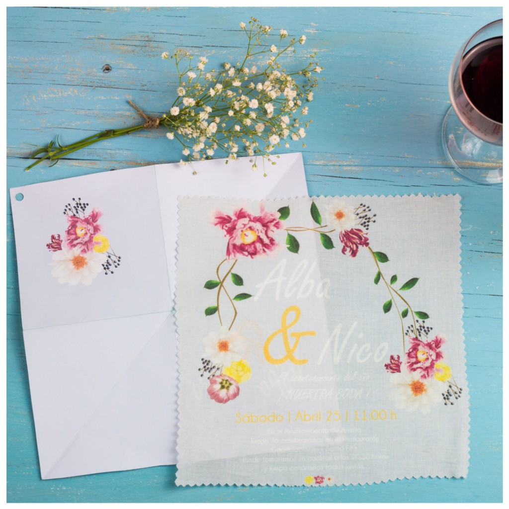 Vintage handkerchief invite Etsy
