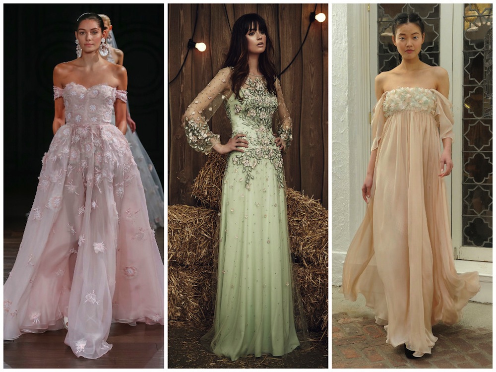 Designer wedding dresses: Bridal gown trends Fashion Week Spring 2017 Honeybrides pastel